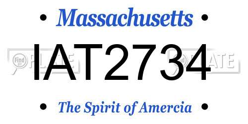 IAT2734 Massachusetts License Plate