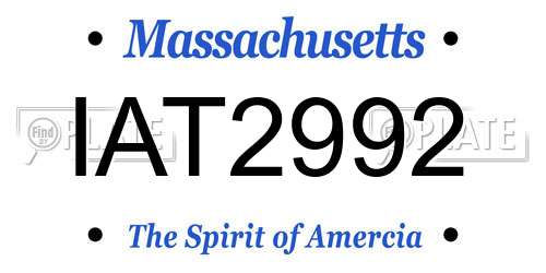 IAT2992 Massachusetts License Plate