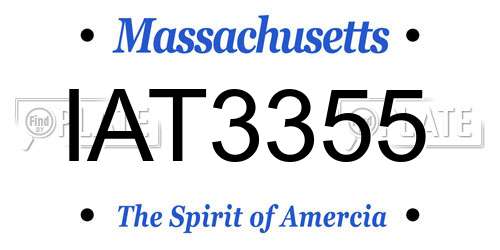 IAT3355 Massachusetts License Plate