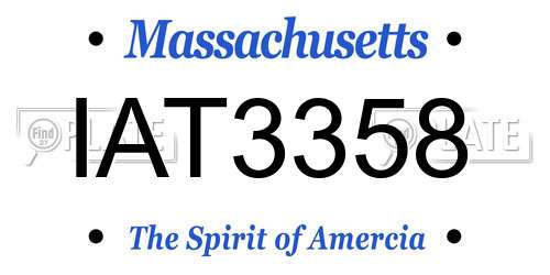 IAT3358 Massachusetts License Plate