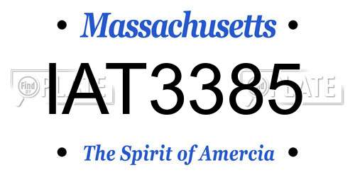IAT3385 Massachusetts License Plate