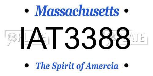 IAT3388 Massachusetts License Plate