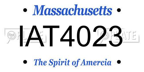 IAT4023 Massachusetts License Plate