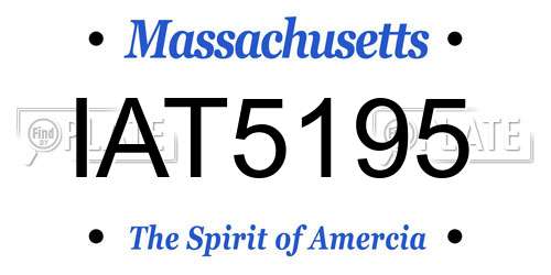 IAT5195 Massachusetts License Plate