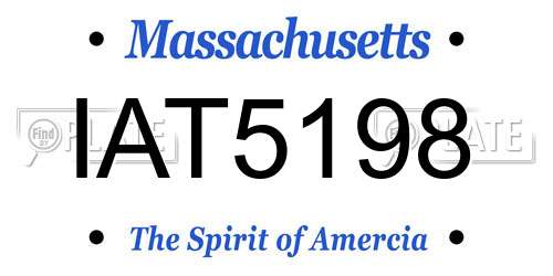 IAT5198 Massachusetts License Plate