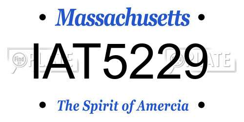 IAT5229 Massachusetts License Plate