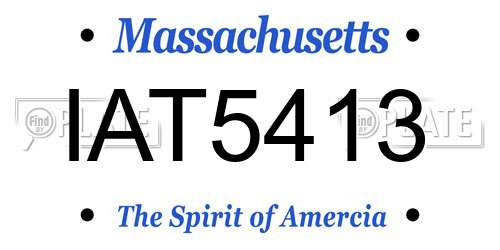 IAT5413 Massachusetts License Plate