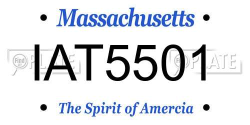 IAT5501 Massachusetts License Plate