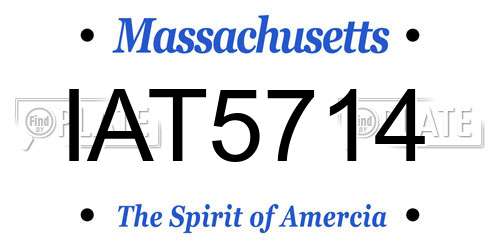 IAT5714 Massachusetts License Plate