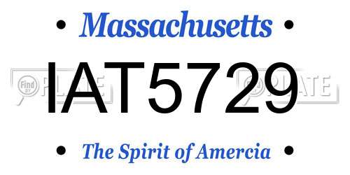 IAT5729 Massachusetts License Plate