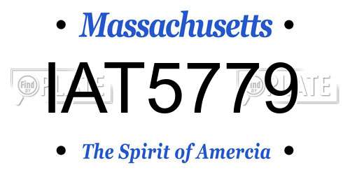 IAT5779 Massachusetts License Plate