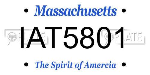 IAT5801 Massachusetts License Plate