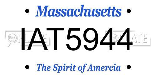 IAT5944 Massachusetts License Plate