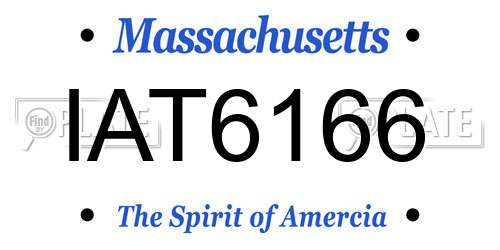 IAT6166 Massachusetts License Plate