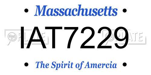 IAT7229 Massachusetts License Plate