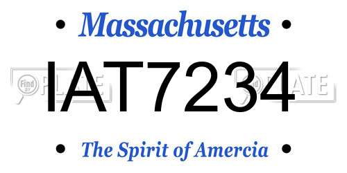 IAT7234 Massachusetts License Plate