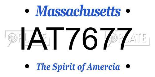 IAT7677 Massachusetts License Plate