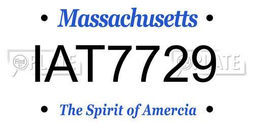 IAT7729 Massachusetts License Plate