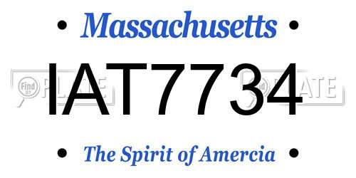 IAT7734 Massachusetts License Plate