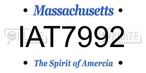 IAT7992 Massachusetts License Plate