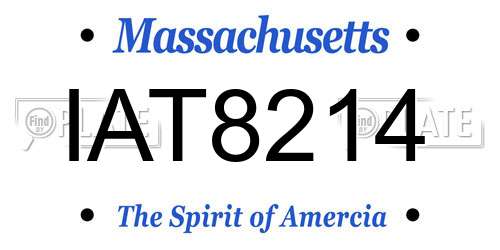 IAT8214 Massachusetts License Plate