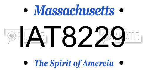 IAT8229 Massachusetts License Plate