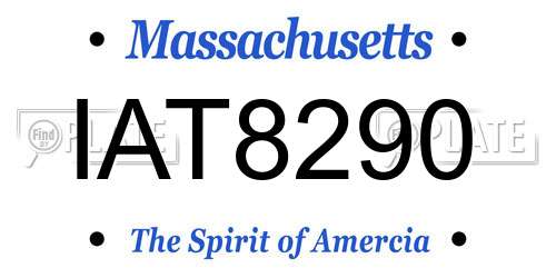 IAT8290 Massachusetts License Plate