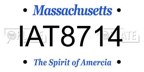 IAT8714 Massachusetts License Plate