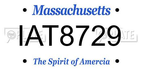 IAT8729 Massachusetts License Plate