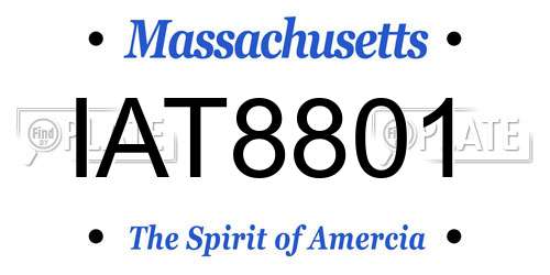 IAT8801 Massachusetts License Plate