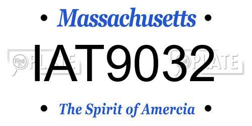IAT9032 Massachusetts License Plate