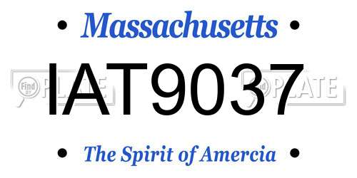 IAT9037 Massachusetts License Plate