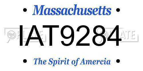 IAT9284 Massachusetts License Plate
