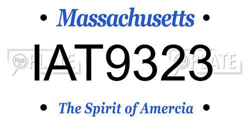 IAT9323 Massachusetts License Plate
