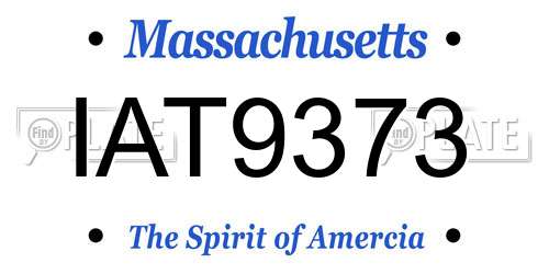 IAT9373 Massachusetts License Plate