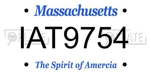 IAT9754 Massachusetts License Plate