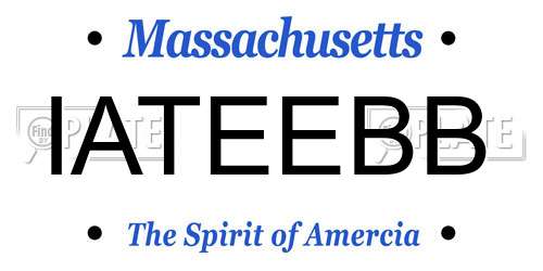 IATEEBB Massachusetts License Plate