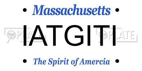 IATGITI Massachusetts License Plate