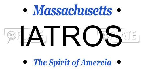IATROS Massachusetts License Plate