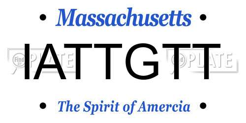 IATTGTT Massachusetts License Plate