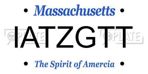 IATZGTT Massachusetts License Plate
