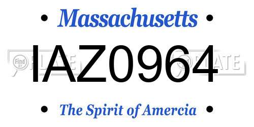 IAZ0964 Massachusetts License Plate