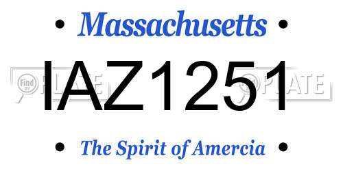 IAZ1251 Massachusetts License Plate