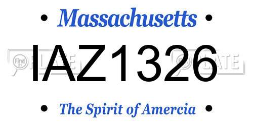 IAZ1326 Massachusetts License Plate