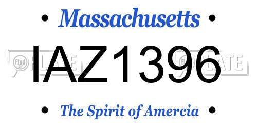 IAZ1396 Massachusetts License Plate