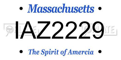 IAZ2229 Massachusetts License Plate