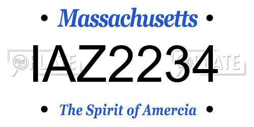 IAZ2234 Massachusetts License Plate