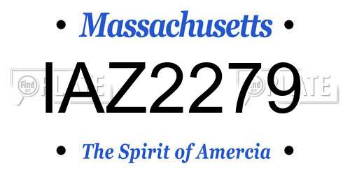 IAZ2279 Massachusetts License Plate