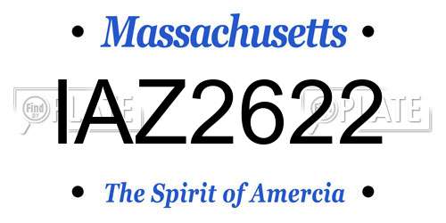 IAZ2622 Massachusetts License Plate