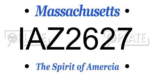 IAZ2627 Massachusetts License Plate